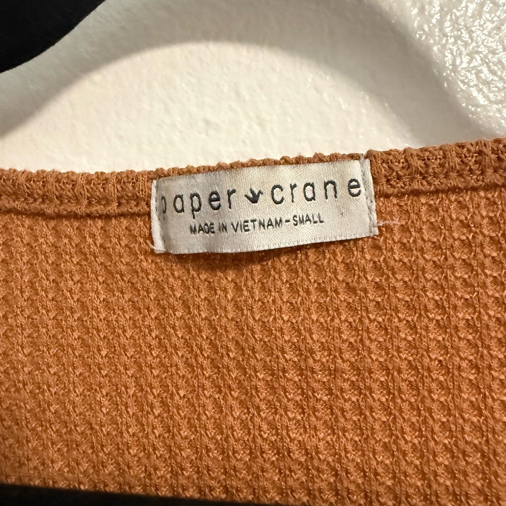 Paper Crane Ruched Rust Tank Top - Picture 3 of 4